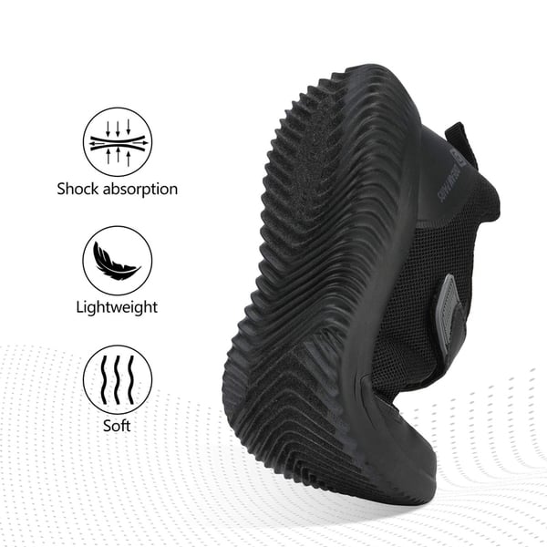 [EZ-Ons BreezeRunners] Breathable And Lightweight Kids Running Sneakers - ALL BLACK - 1
